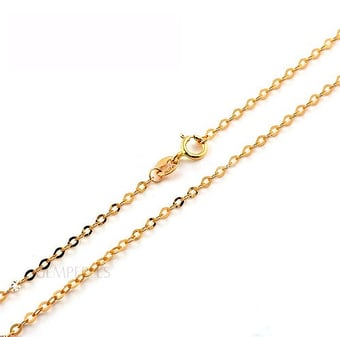 Chaîne maille forçat. Or jaune 18cts, 45cm 1.1gr