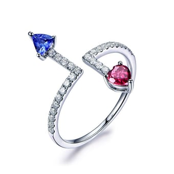 Bague Autre moi. Or blanc, diamants, Saphirs