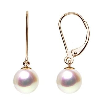 Boucles dormeuses perles eau douce blanches - AAA - Or jaune