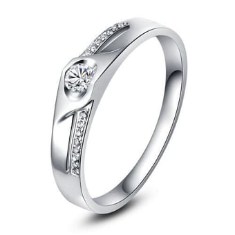 Alliance Homme solitaire diamants - Alliance moderne Platine