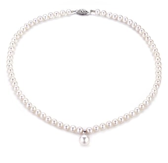 Collier Pendentif Opéra I Perles blanches Mariage