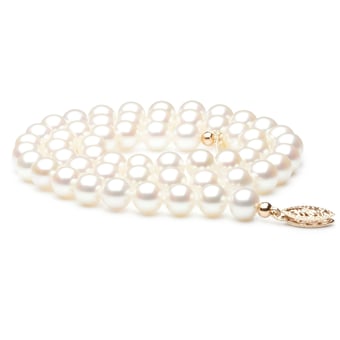Collier mariage I Perle de culture d'eau douce blanche I 6.5/7mm, AAA