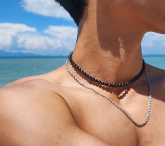 Collier Homme Perle Noire BlackCurrent