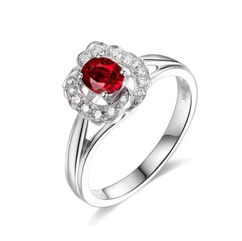 Bague Fiancaille Rubis Or Blanc Mulan