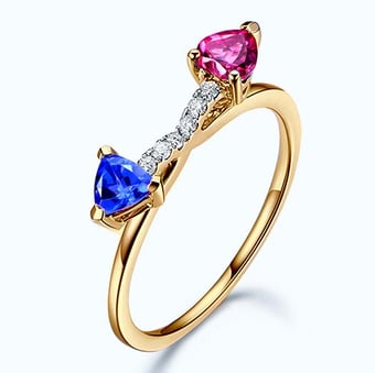 Bague croisée des chemins. Or jaune