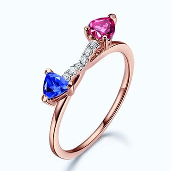 Bague croisée des chemins. Or rose
