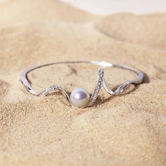 Bracelet Ondine - Perle Akoya, Or Blanc, Diamants