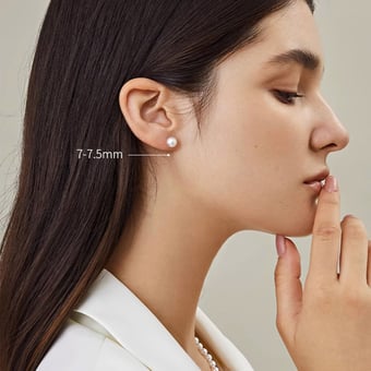 Boucles d'oreilles perles Akoya - 7/7.5mm - GEMME - Or blanc
