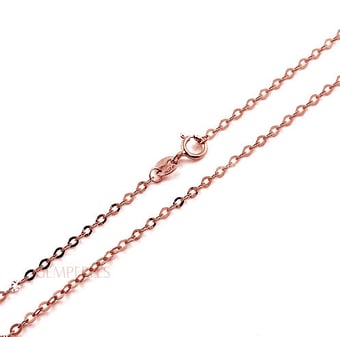 Chaîne maille forçat. Or rose 18cts, 45cm 1.1gr