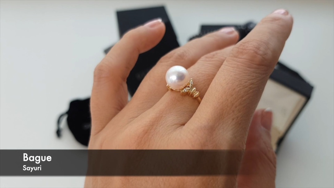 Bague Sayuri - Perle blanche Akoya Japon - Gemperles