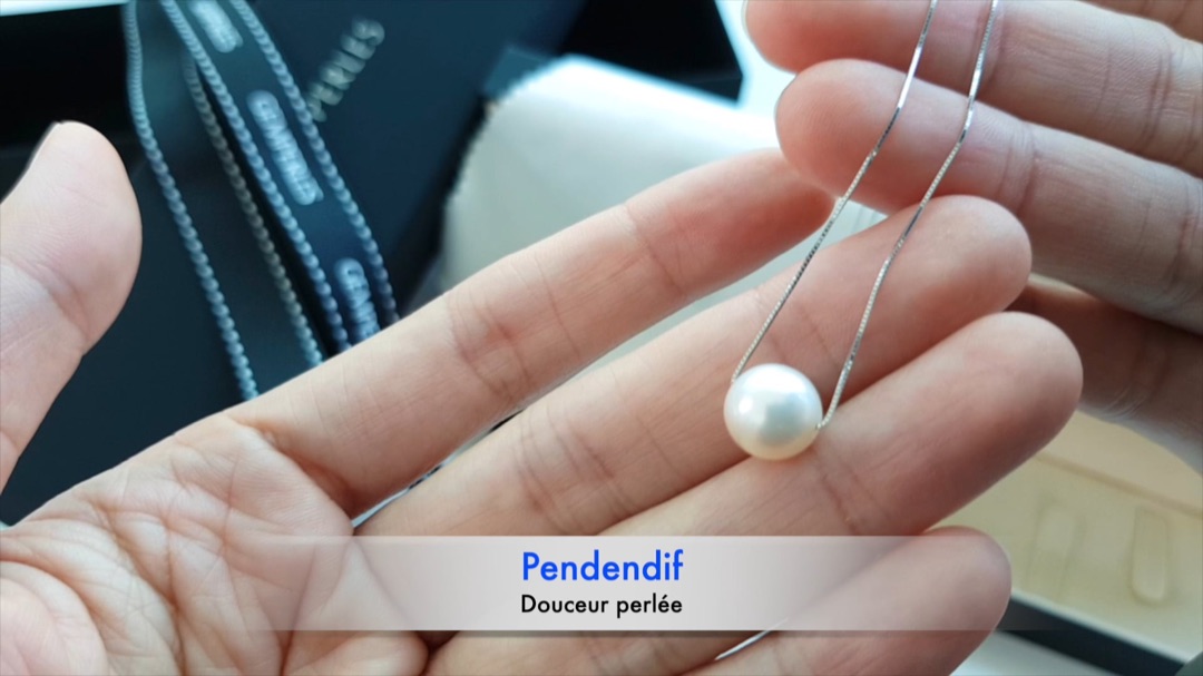Pendentif Douceur Perlée 40cm - Or Blanc & Perle d'Eau Douce 10/11mm, AAA I Gemperles