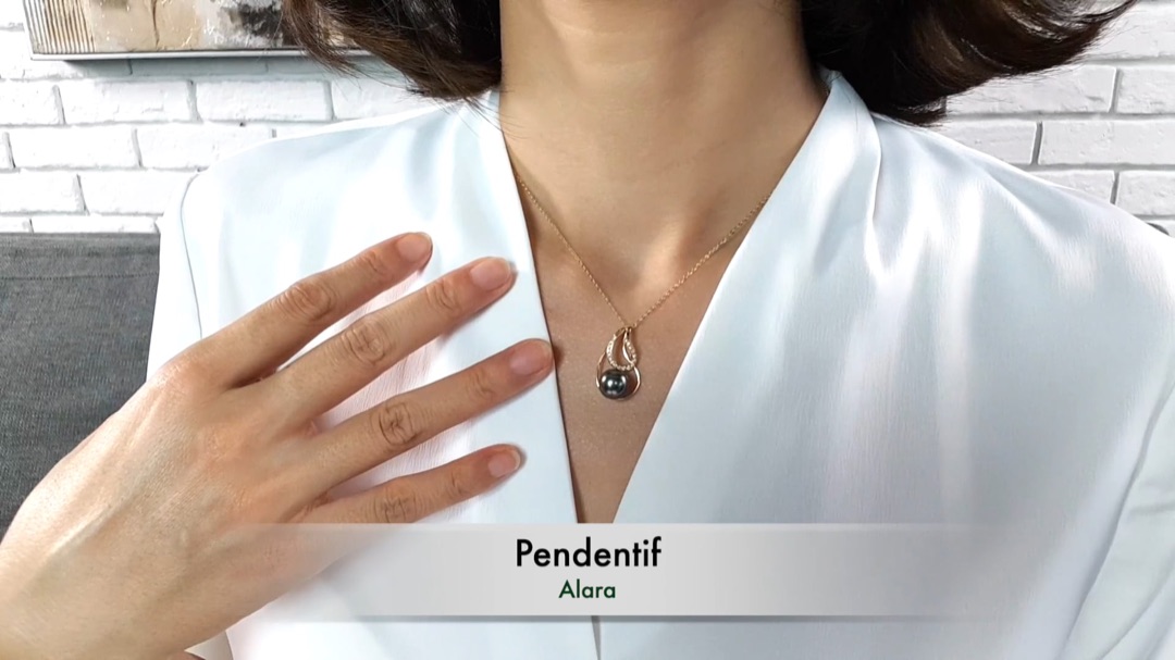 Pendentif Alara - Or Jaune & Perle de Tahiti 9/10mm, GEMME | Gemperles