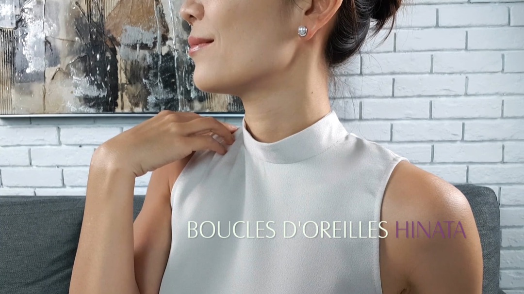 Boucles d'Oreilles Hinata - Or Blanc & Perles Akoya 7/7.5mm, AAA I Gemperles