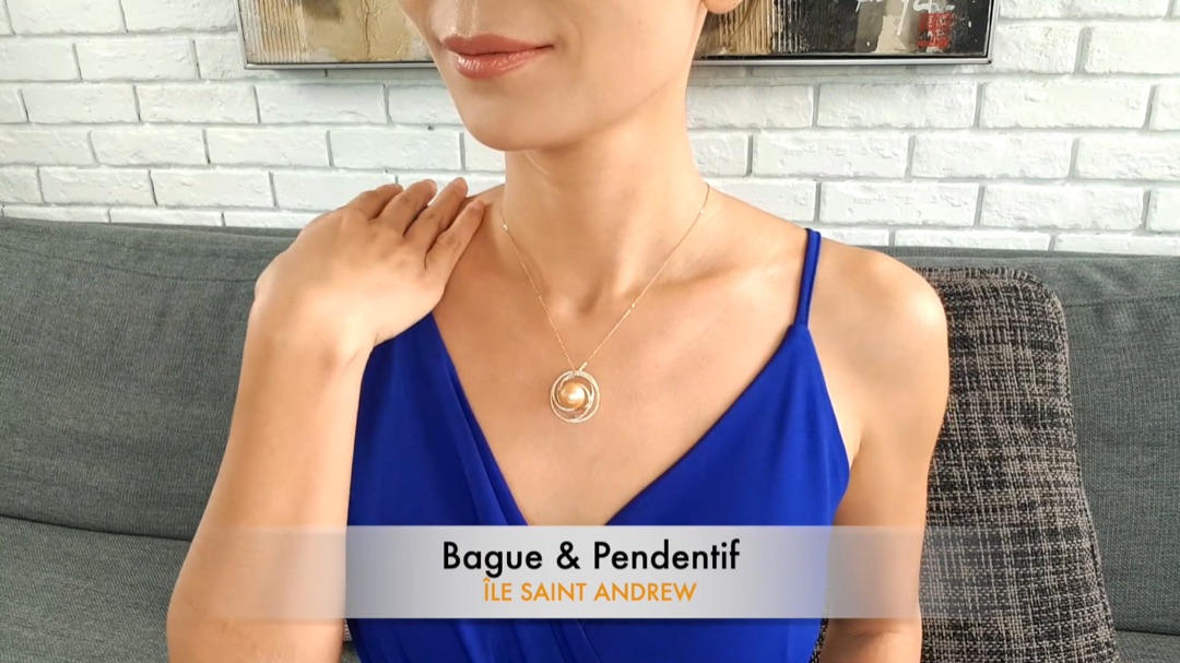 Anello Île Saint Andrew. Perla Dorata I Gemperles