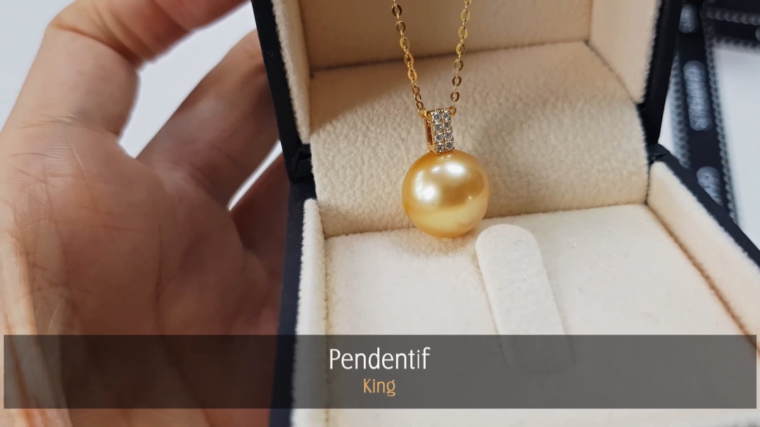 Pendentif King - Or Jaune & Perle des Mers du Sud Dorée I Gemperles