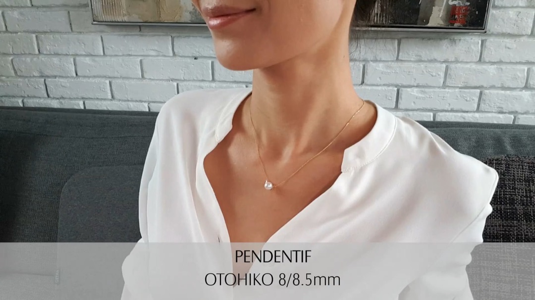 Pendentif Otohiko - Or Jaune, Diamant & Perle Akoya 8/8.5mm, AAA | Gemperles
