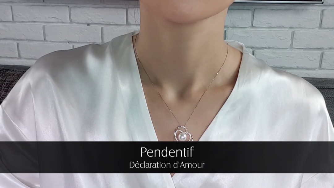 Ciondolo Déclaration d'Amour - Oro Bianco & Perla dei Mari del Sud 9.5/10mm | Gemperles