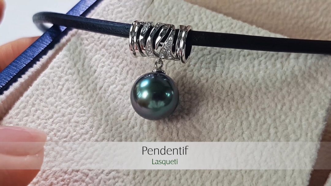 Ciondolo Lasqueti - Oro Bianco, Diamanti & Perla di Tahiti 10/11mm, GEMME | Gemperles