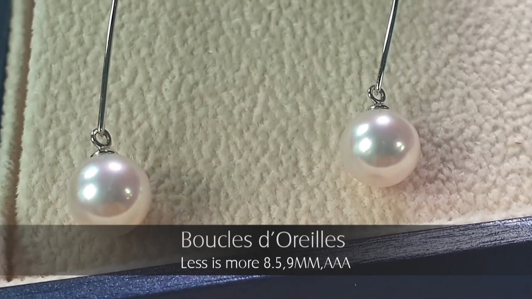 Orecchini Less Is More - Oro Bianco & Perle Akoya 8.5/9mm, AAA | Gemperles