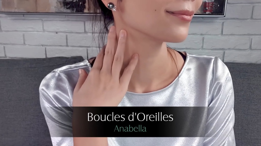 Boucles d'Oreilles Anabella - Or Blanc, Diamants & Perles de Tahiti 10/11mm, GEMME | Gemperles