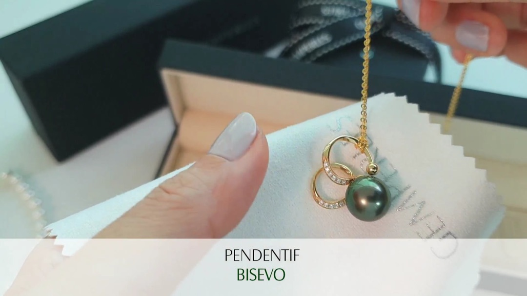 Pendentif Amyrtée - Or Jaune, Diamants & Perle de Tahiti 10/11mm | Gemperles
