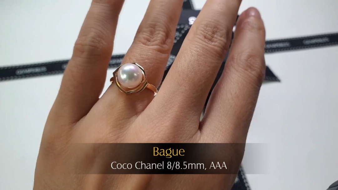 Bague Coco Chanel - Or Jaune & Perle Akoya 8/8.5mm, AAA | Gemperles
