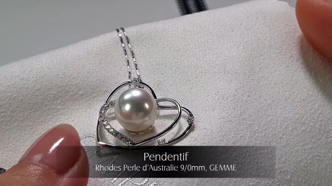 Pendentif Rhodes - Or Blanc & Perle des Mers du Sud 9/10mm, GEMME | Gemperles
