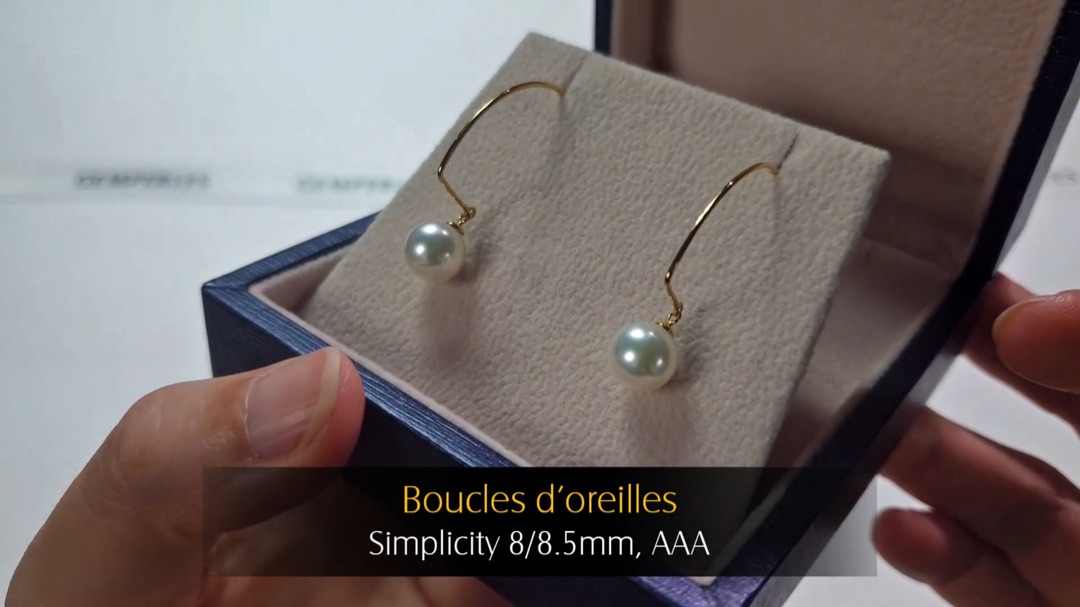 Orecchini Simplicity - Oro giallo & Perle Akoya 8/8.5mm, AAA | Gemperles