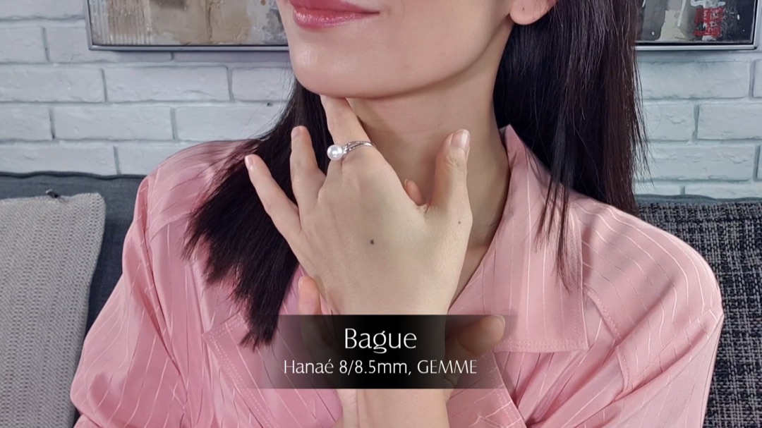 Alliance Hanaé - Or Blanc, Diamants & Perle Akoya 8/8.5mm, GEMME | Gemperles