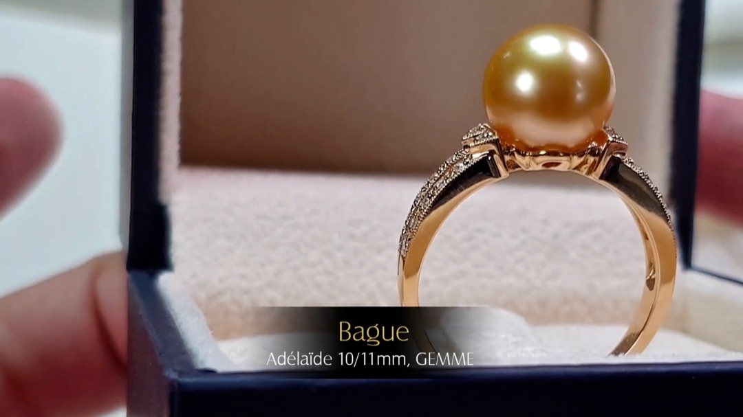 Anello Adélaïde - Oro Giallo, Diamanti & Perla dei Mari del Sud 10/11mm, GEMME | Gemperles