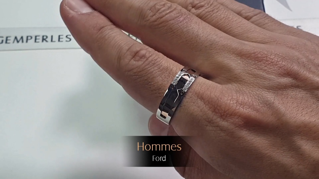 Bague Ford - Or Blanc/Rose & Diamants | Gemperles