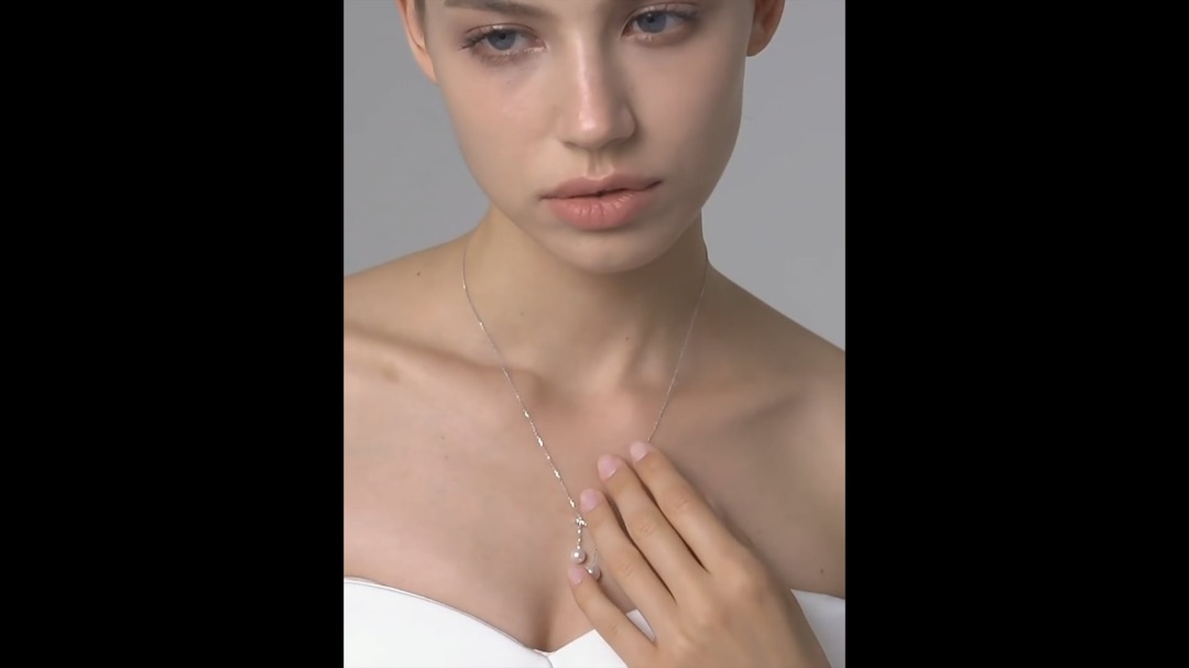 Pendentif Rêverie - Or Blanc, Diamants & Perles Akoya | Gemperles