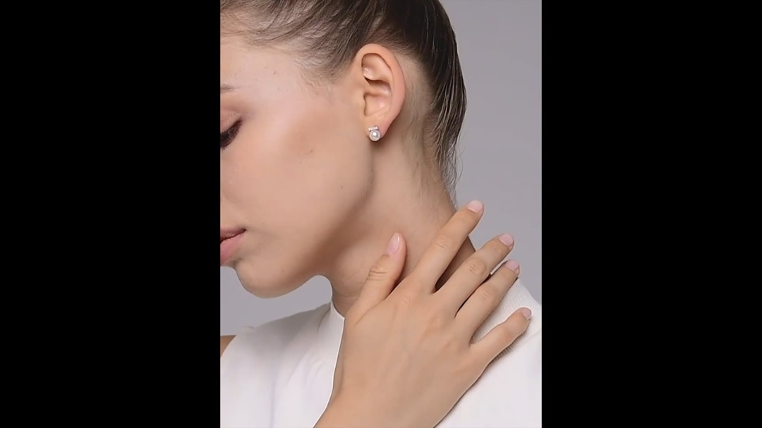 Boucles d'Oreilles Rêverie - Or Blanc, Diamants & Perles Akoya | Gemperles