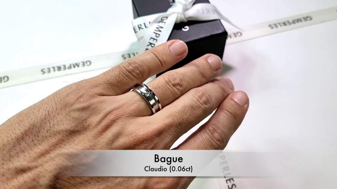 Anello Claudio - Oro Bianco & Diamante | Gemperles