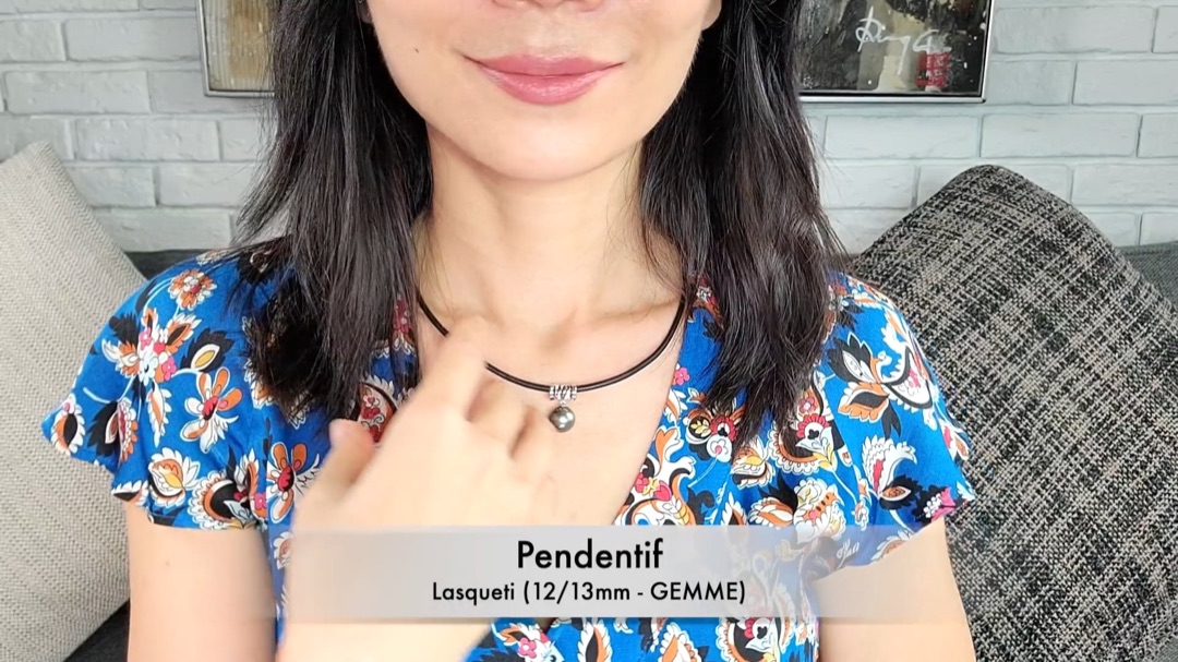 Ciondolo Lasqueti - Oro Bianco, Diamanti & Perla di Tahiti | Gemperles
